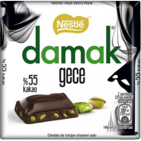 NESTLE DAMAK CIKOLATA GECE %55 KAKAO KARE 60 G