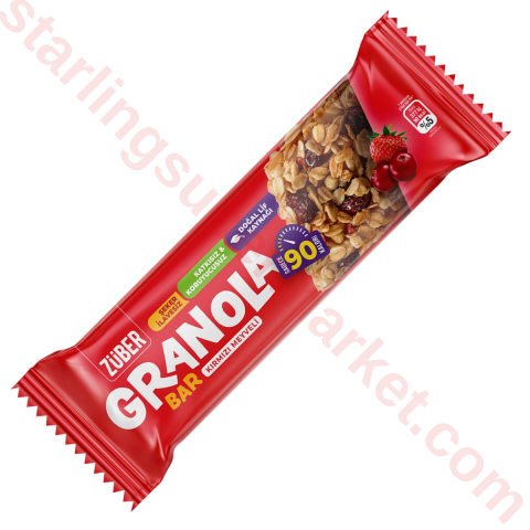 ZUBER BAR GRANOLA KIRMIZI MEYVELI 25 G