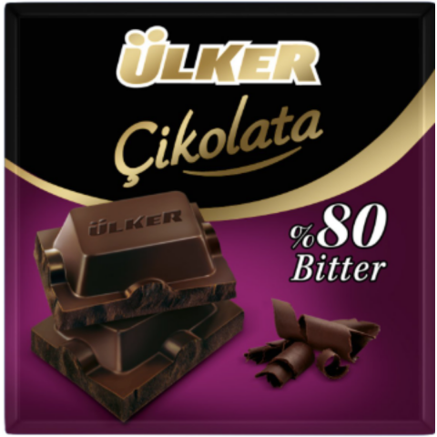 ULKER CIKOLATA BITTER %80 KARE 60 G