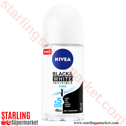 NIVEA ROLL ON KADIN B&W PURE 50 ML