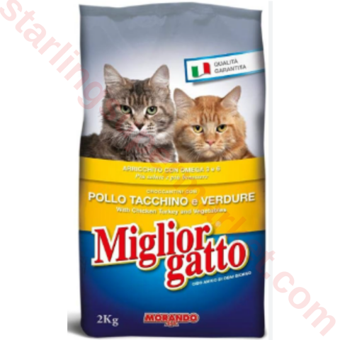 MIGLIORGATTO KEDI MAMASI KURU TAVUK+HINDI 2 KG