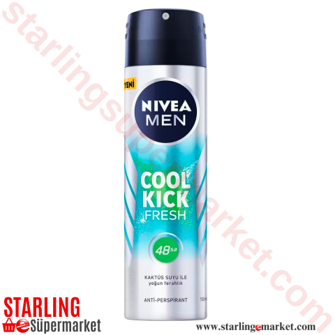 NIVEA DEO SPREY ERKEK COOL KICK FRESH 150 ML