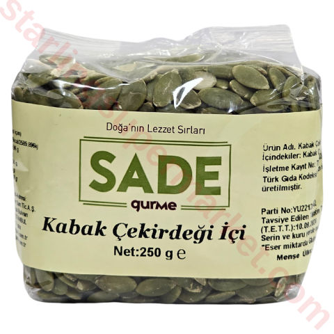 SADE ORGANIK KABAK CEKIRDEGI ICI 250 G