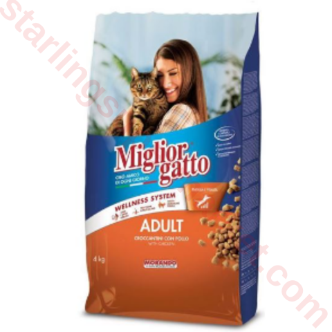 MIGLIORGATTO KEDI MAMASI KURU CIGER+TAVUK+ET 4 KG
