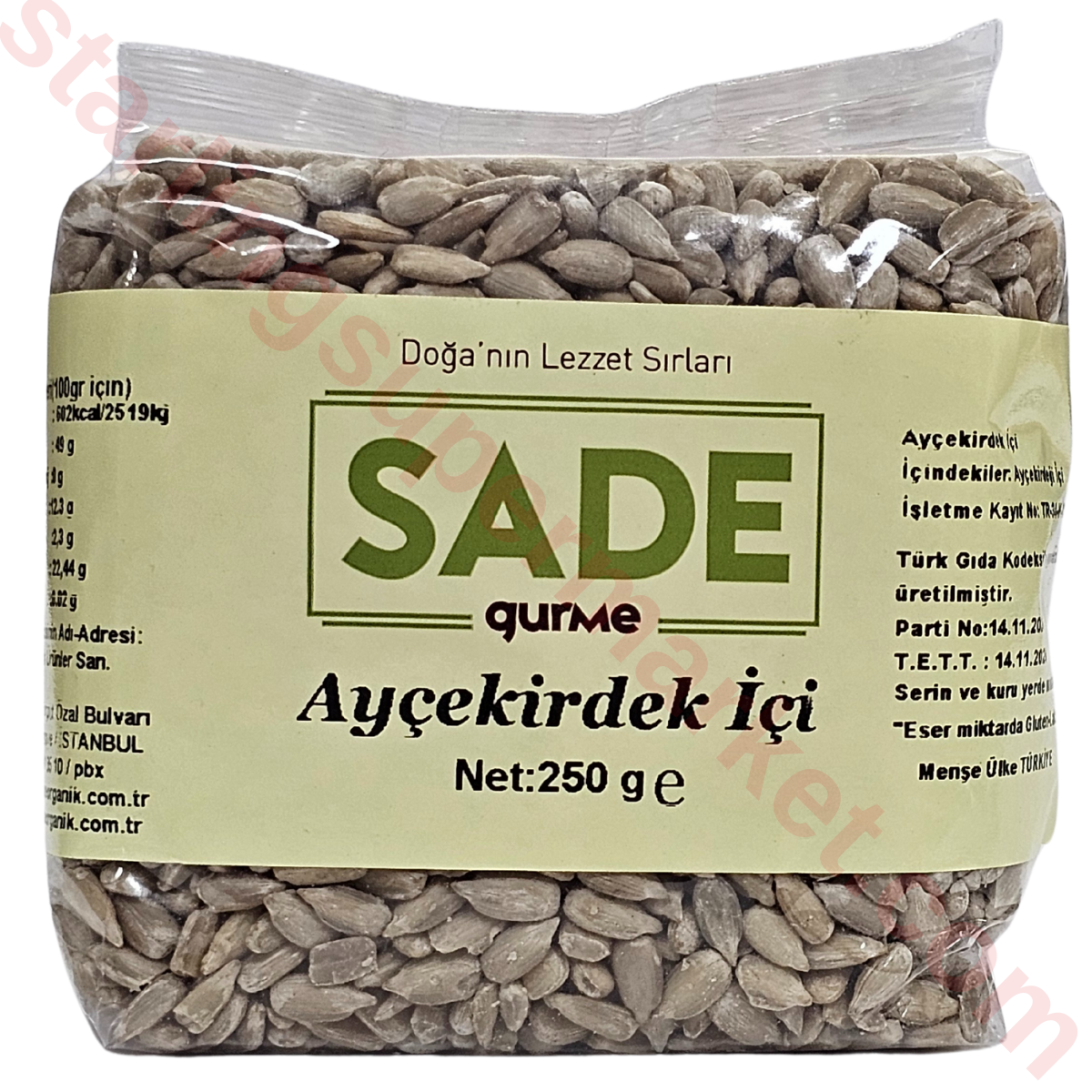 SADE ORGANIK AYCEKIRDEK ICI 250 G
