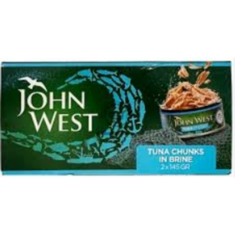 JOHN WEST TUNA CHUNKS IN BRINE 2*145 G