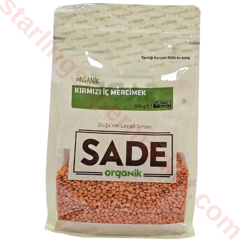 SADE ORGANIK MERCIMEK KIRMIZI 500 G