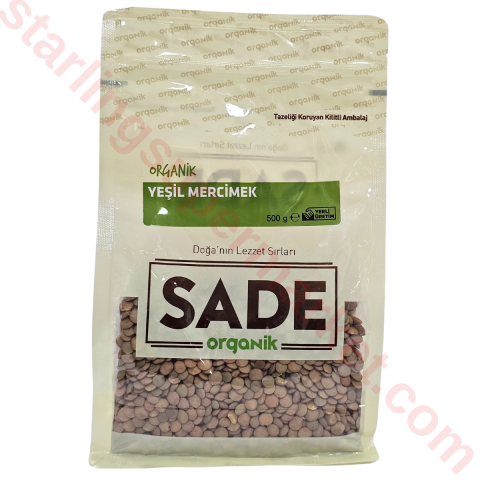 SADE ORGANIK MERCIMEK YESIL 500 G