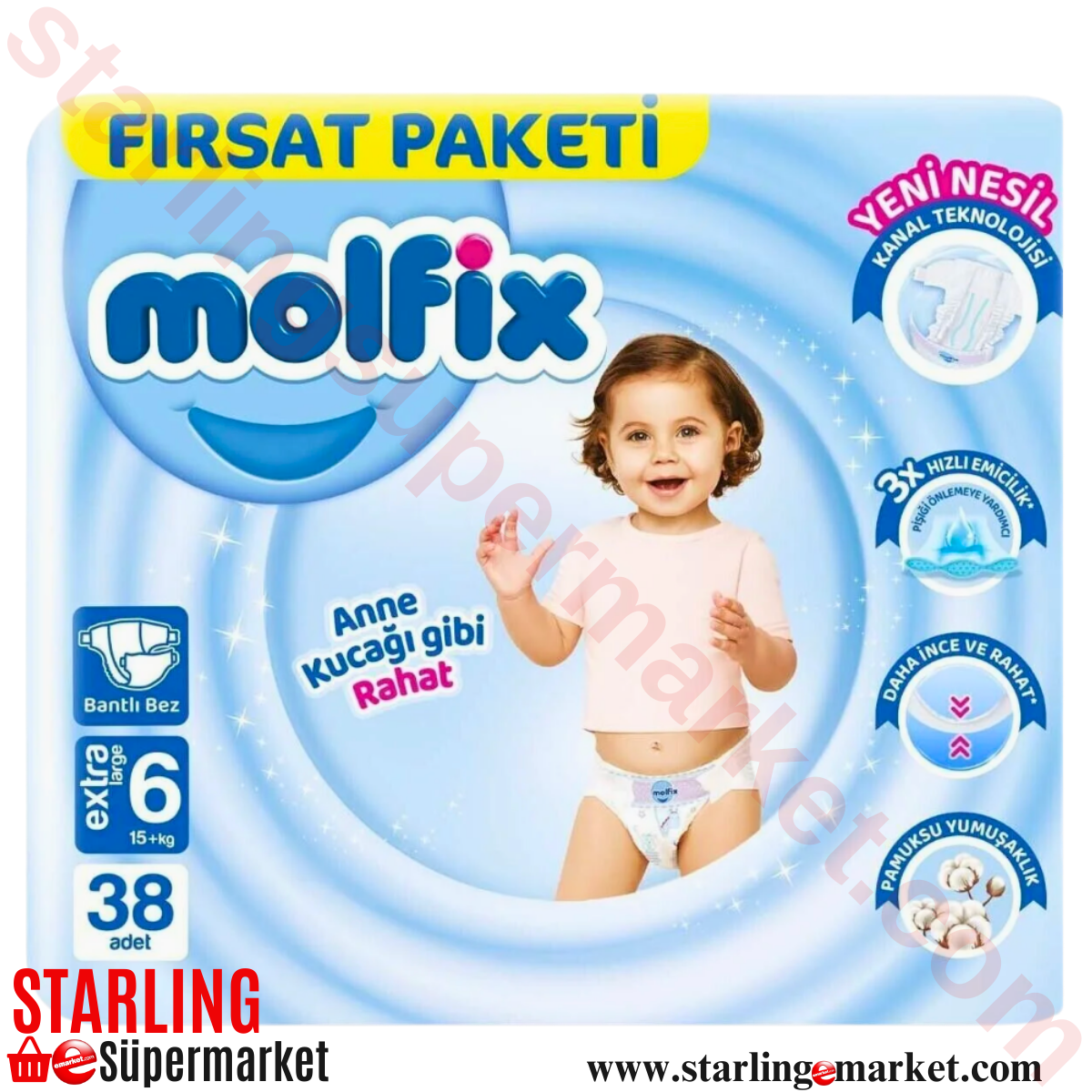 MOLFIX BEBEK BEZI 3D F.PAKETI E.LARGE NO:6 15+ KG