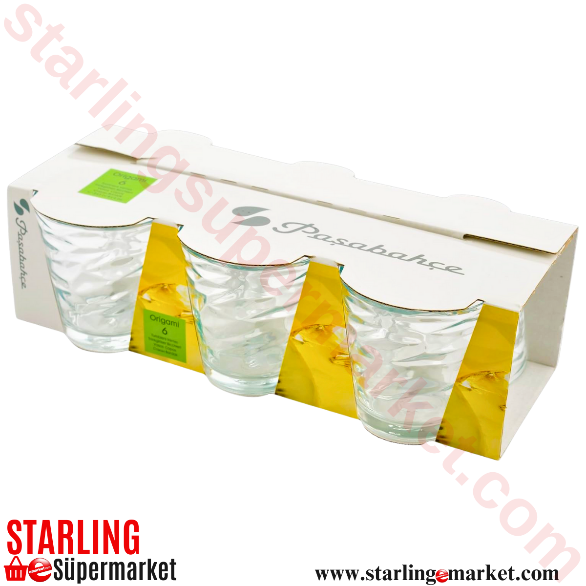 PASABAHCE ORIGAMI SU BARDAGI 6 LI