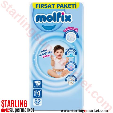 MOLFIX BEBEK BEZI 3D F.PAKETI M.PLUS NO:4 9-16 KG