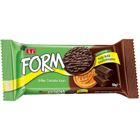ETI FORM KEPEKLI BISKUVI CIKOLATA KAPLI 50 G