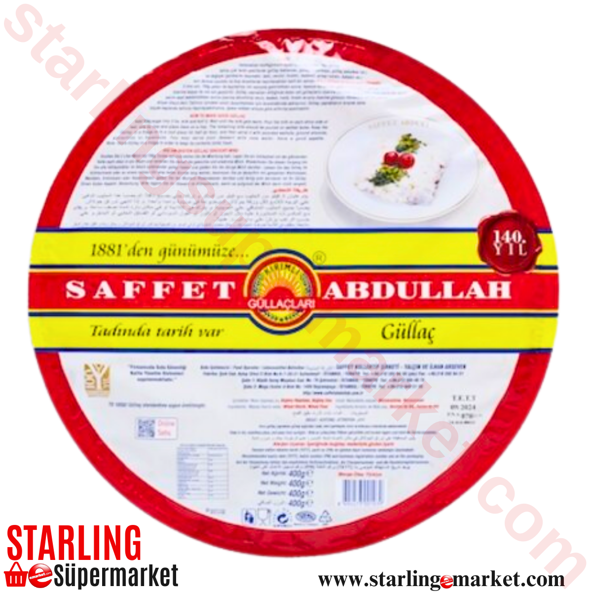SAFFET ABDULLAH GULLAC TEPSI 400 G