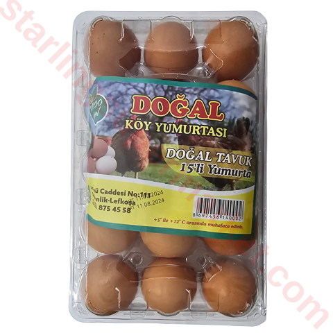 KAR DOGAL KOY YUMURTASI 15 LI