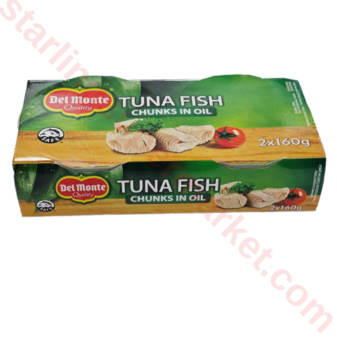 DELMONTE TUNA CHUNKS IN SUNFLOWER OIL 2*160 G