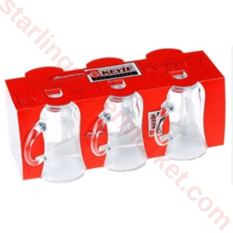 PASABAHCE KEYIF KULPLU CAY BARDAGI 6 LI 55411