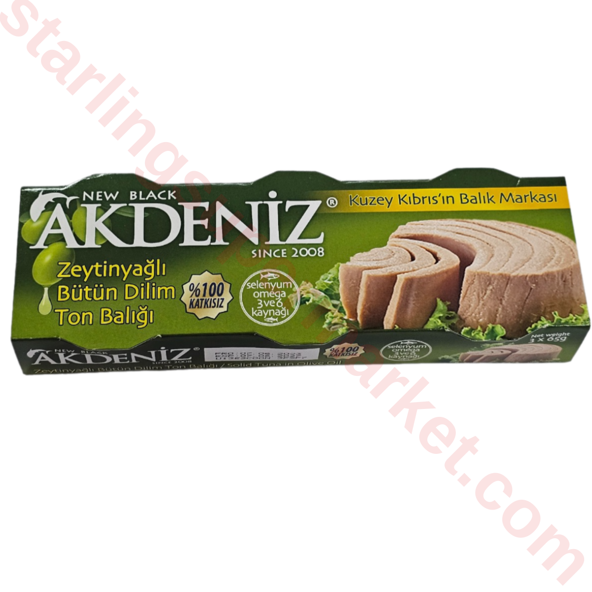 AKDENIZ TON ZEYTIN YAGLI BUTUN DILIM 3*65 G