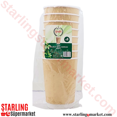 EROL SAH KARTON BARDAK DOUBLE WALL KRAF 14 OZ 8 LI