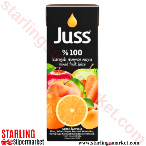 JUSS MEYVE SUYU %100 KAYISI-ELMA 200 ML