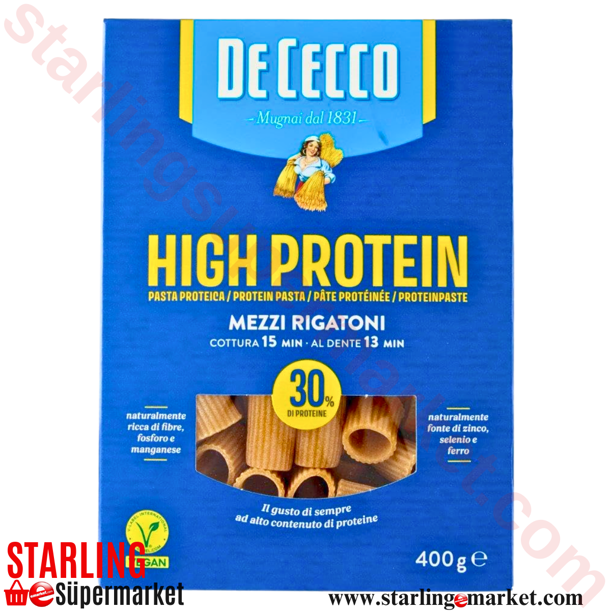 DECECCO MAKARNA MEZZI RIGATONI HIGH PROTEIN 400 G