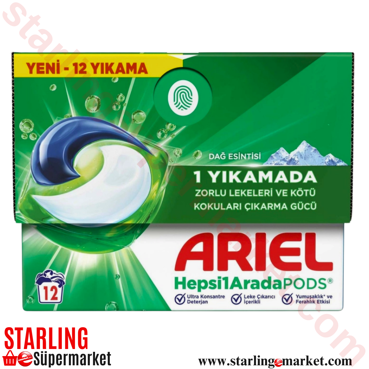 ARIEL CAMASIR YIKAMA KAPSUL DAG ESINTISI 12 YIKAMA