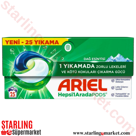 ARIEL CAMASIR YIKAMA KAPSUL DAG ESINTISI 25 YIKAMA