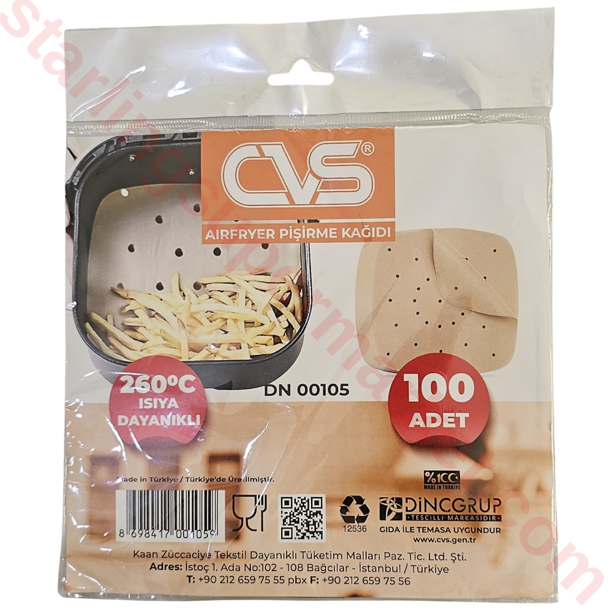 CVS AIRFRYER PISIRME KAGIDI KARE XL BOY 100 LU