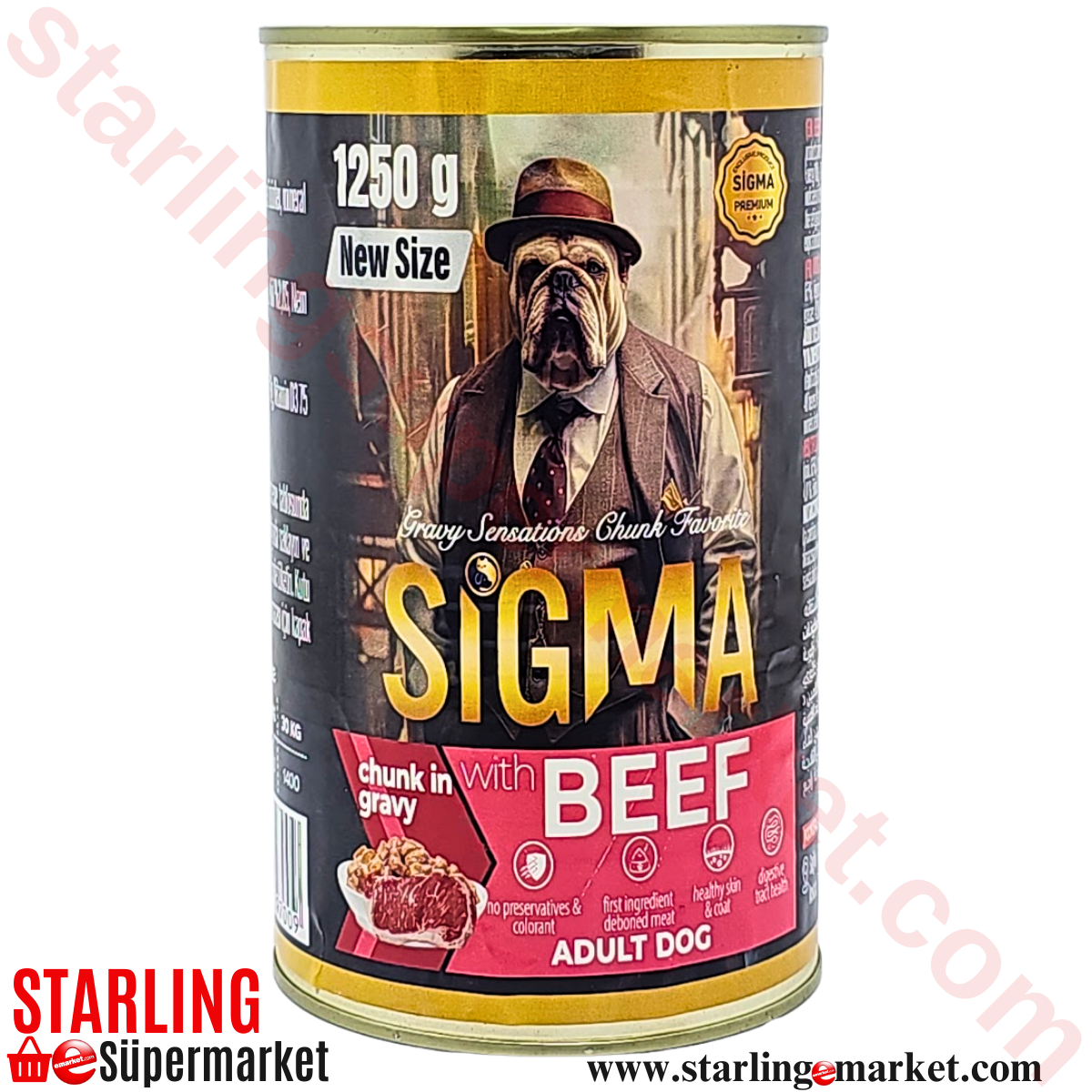SIGMA PREMIUM ADULT KOPEK MAMASI ISLAK BEEF 1250 G