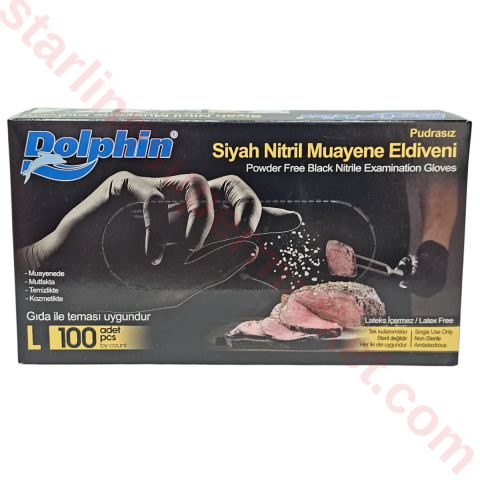 DOLPHIN ELDIVEN NITRILL SIYAH LARGE 100 LU