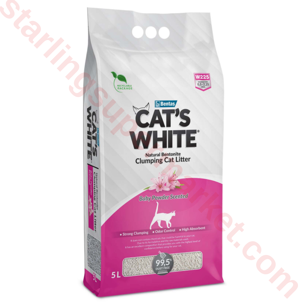 CATS WHITE KEDI KUMU BABY POWDER 5 LT