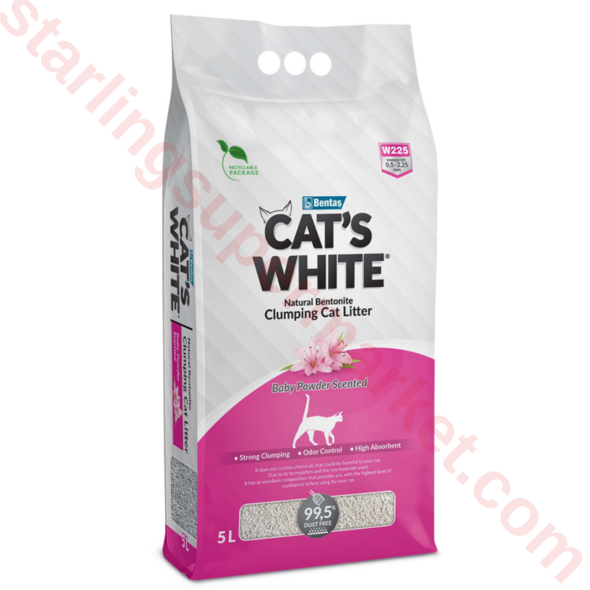 CATS WHITE KEDI KUMU BABY POWDER 5 LT