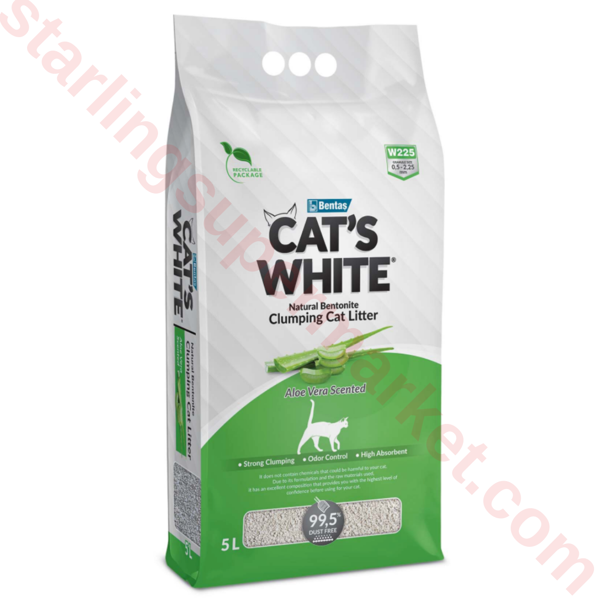 CATS WHITE ALOE VERA KEDI KUMU 5 LT