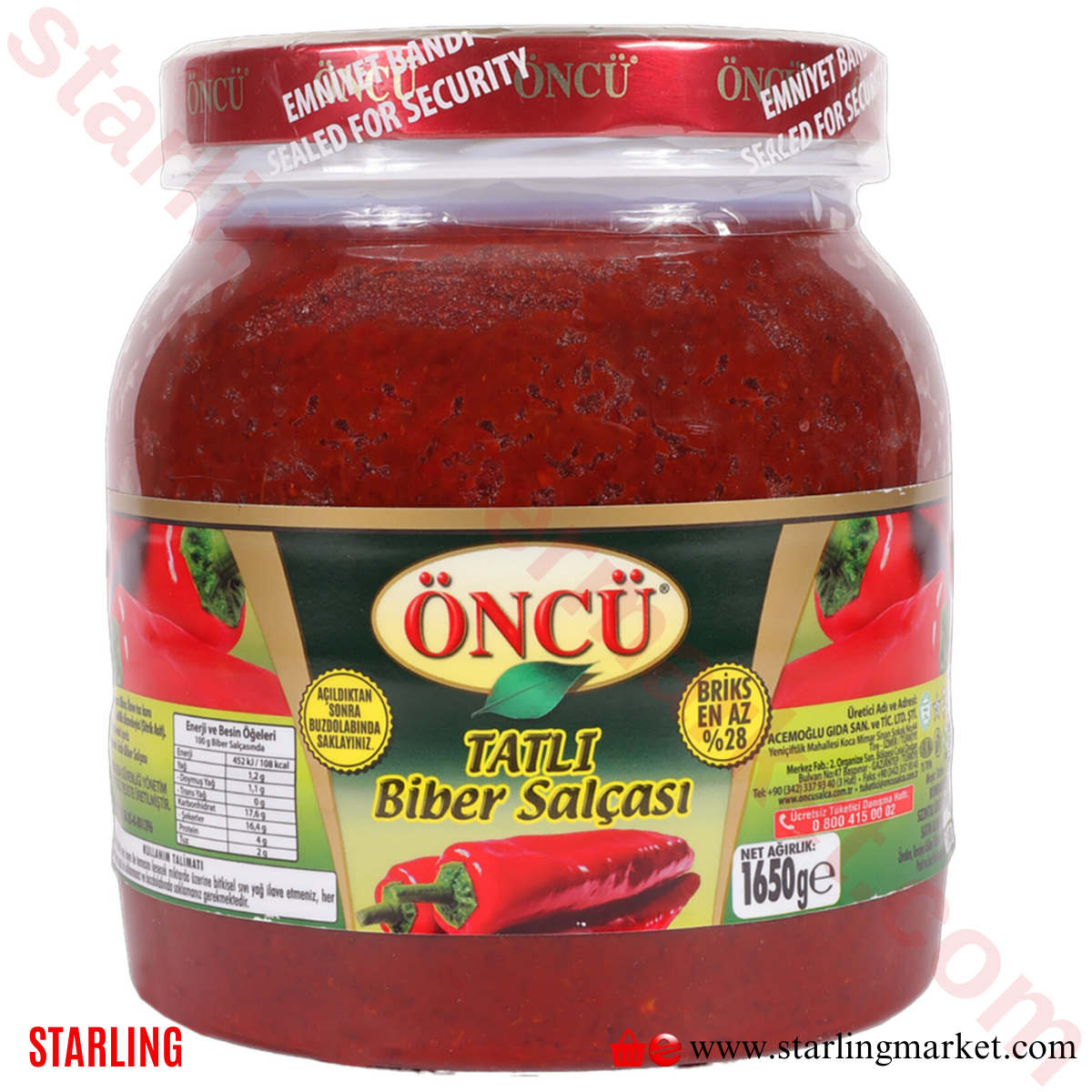 ONCU SALCA BIBER ACI 1650 G