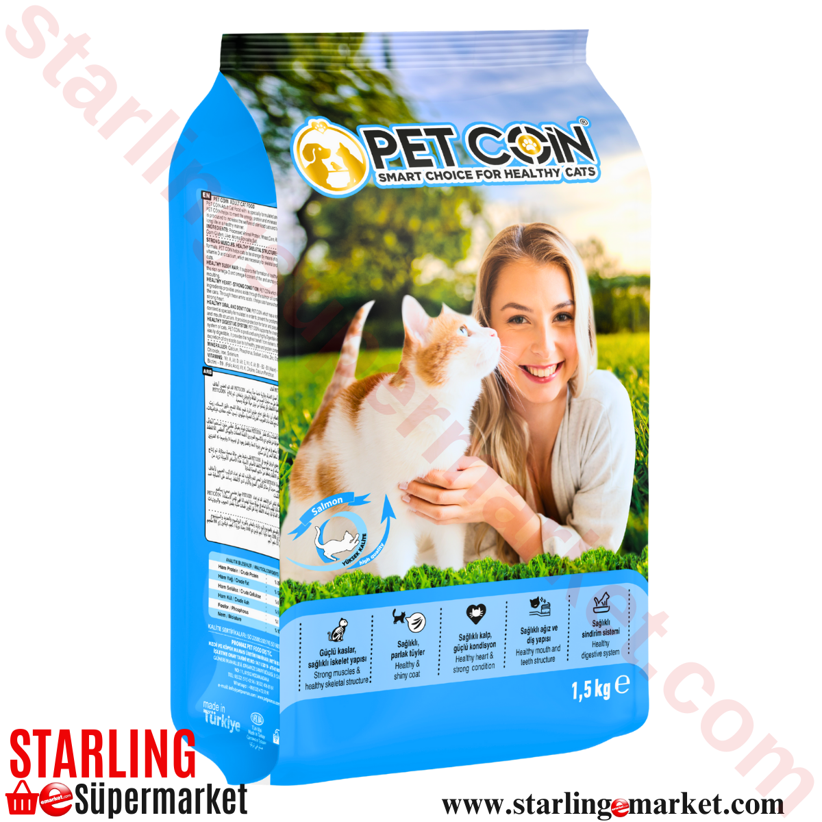 PETCOIN KEDI MAMASI KURU BALIK 1.5 KG