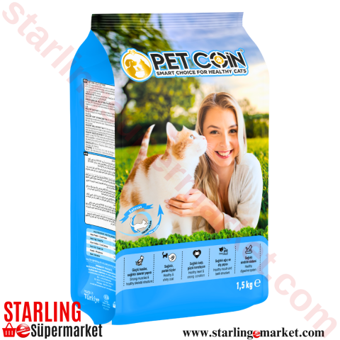 PETCOIN KEDI MAMASI KURU BALIK 1.5 KG