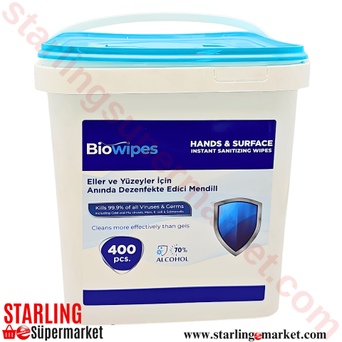 BIOWIPES ALKOLLU MENDIL KOVA 400 LU