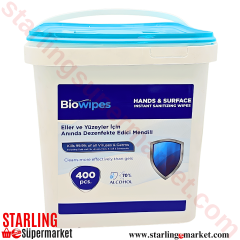 BIOWIPES ALKOLLU MENDIL KOVA 400 LU