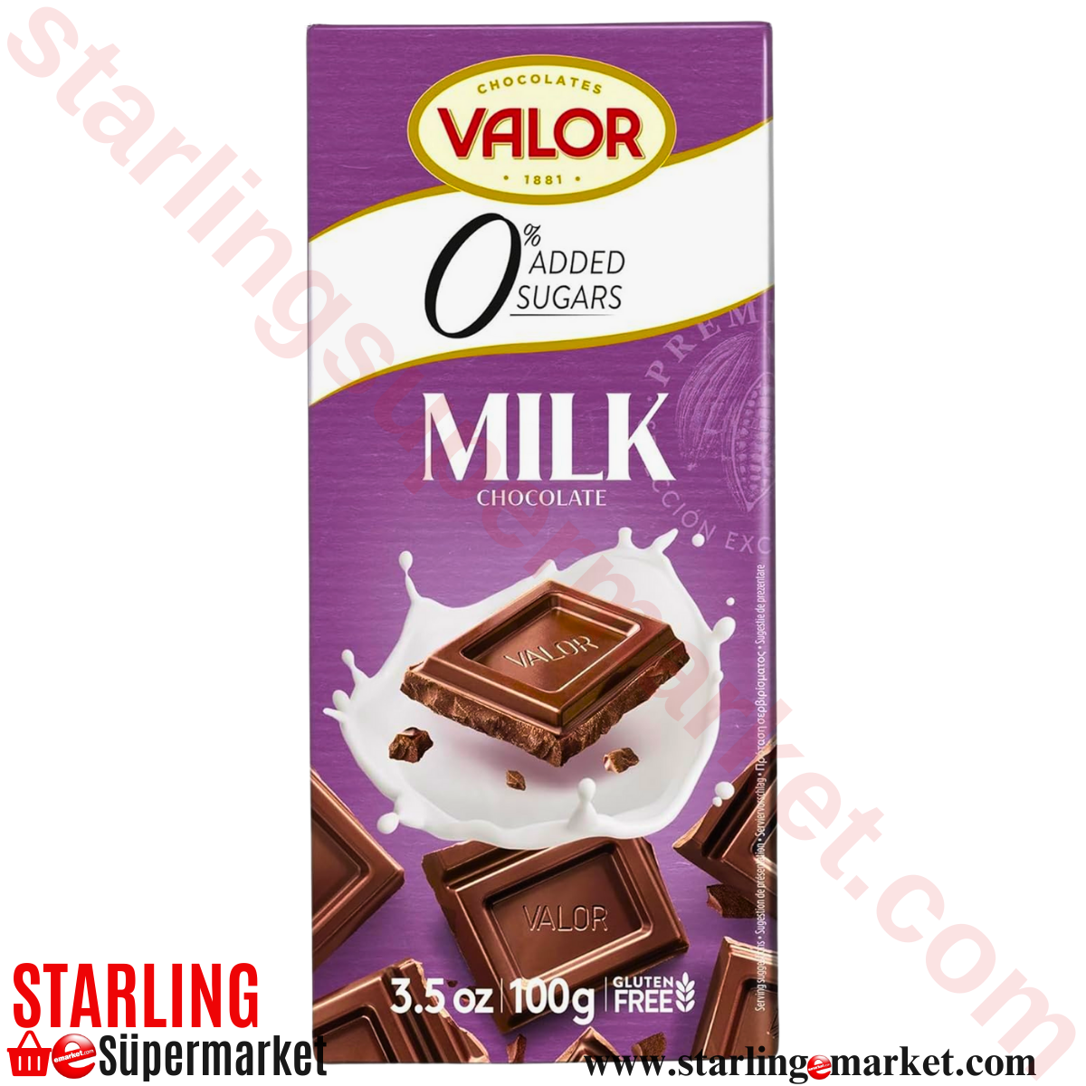 VALOR CHOCOLATE MILK NO SUGAR ADDED 100 G