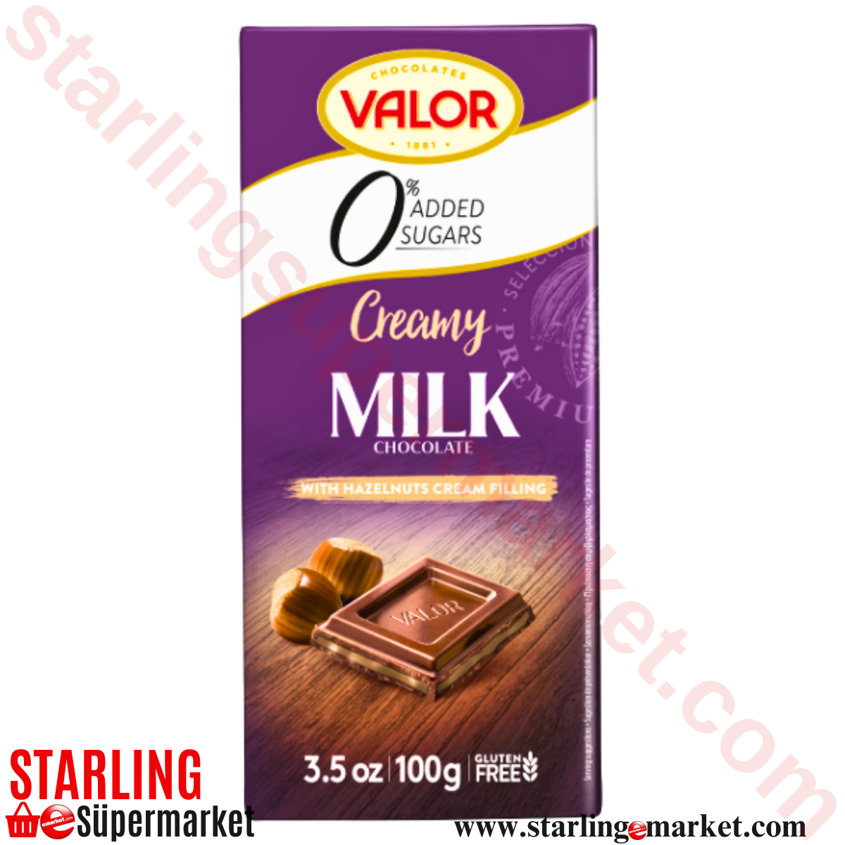 VALOR CHOCOLATE CREAMY MILK WITH HAZELNUTS 100 G