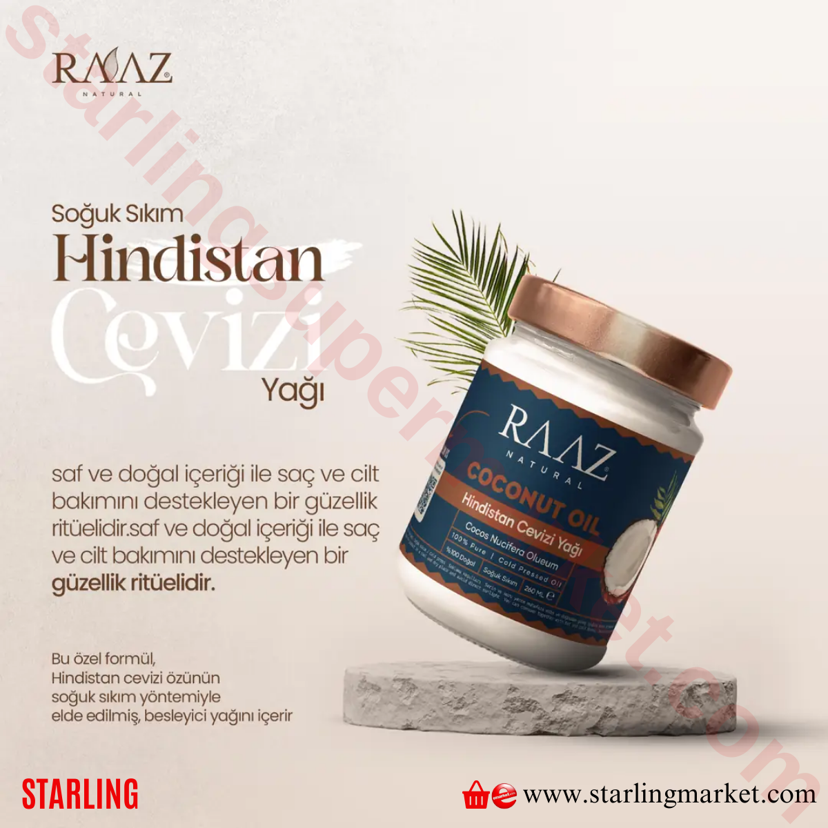 RAAZ NATUREL HINDISTAN CEVIZI YAGI 260 ML