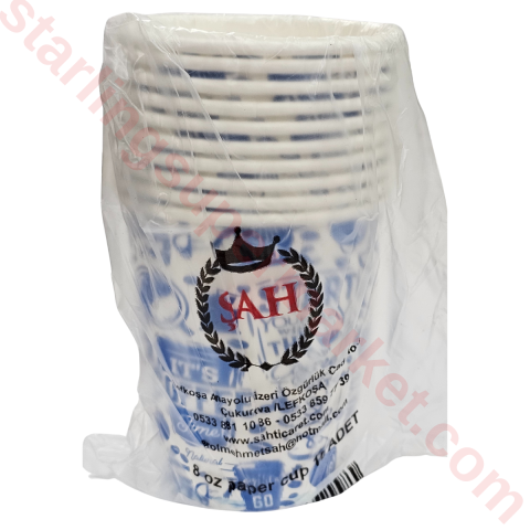 EROL SAH KARTON BARDAK 8 OZ 10 LU