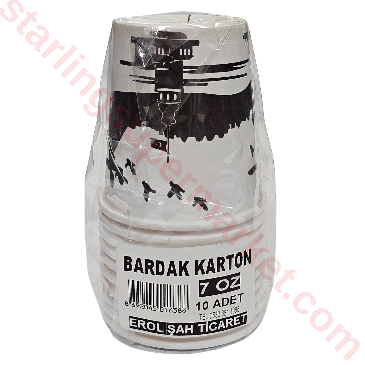 EROL SAH KARTON BARDAK 7 OZ 10 LU