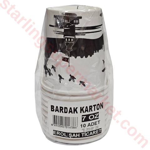 EROL SAH KARTON BARDAK 7 OZ 10 LU