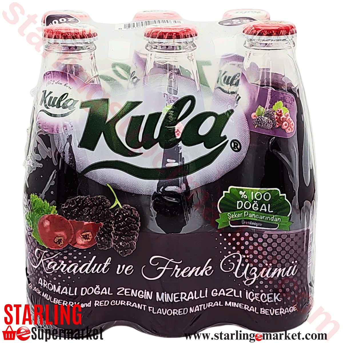 KULA MADEN SUYU FRENK UZUMU KARADUT 6*200 ML