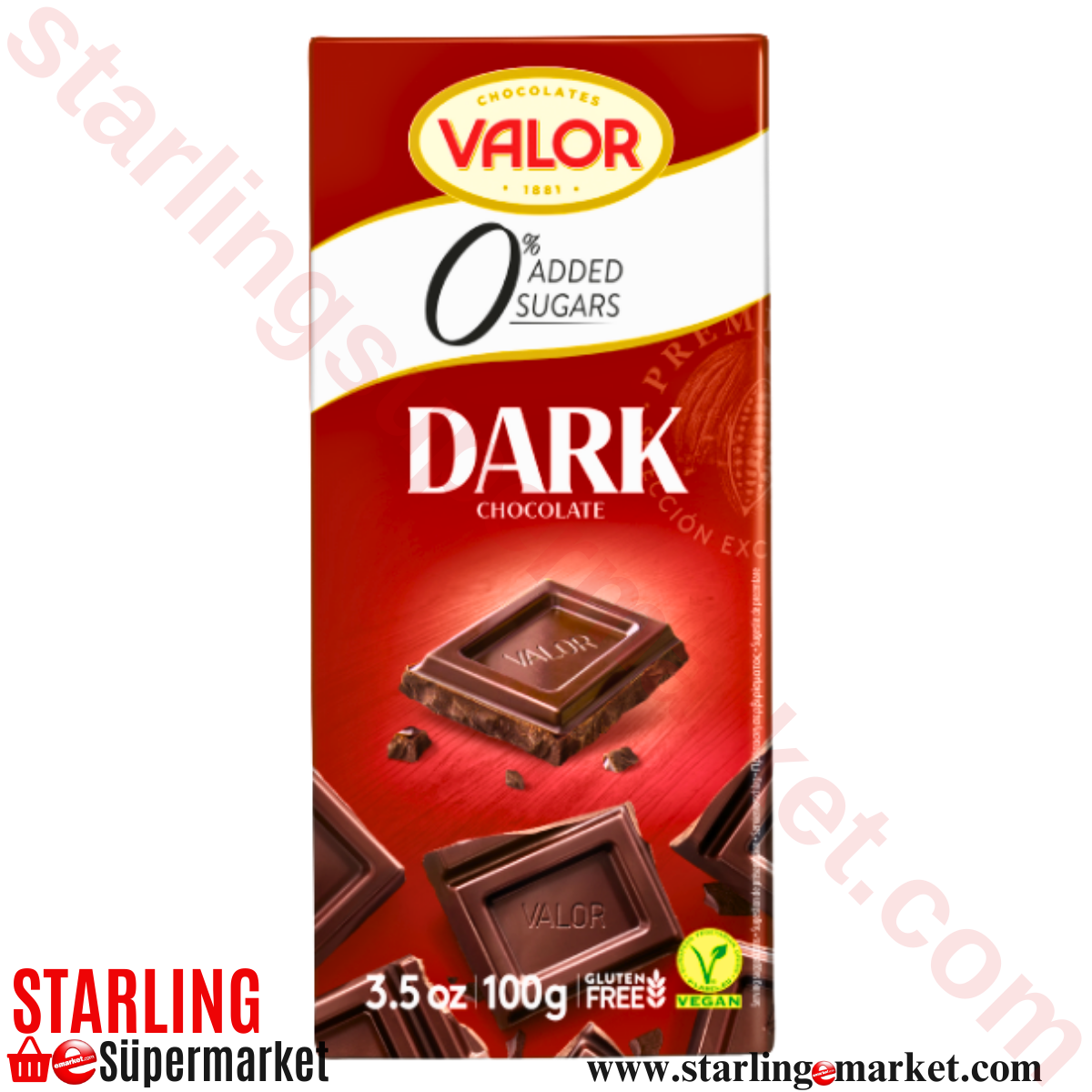 VALOR CHOCOLATE DARK SUGAR FREE 100 G