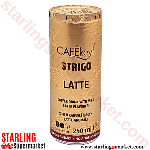 CAFEKEYF STRIGO SOGUK KAHVE LATTE SEKERSIZ 250 ML