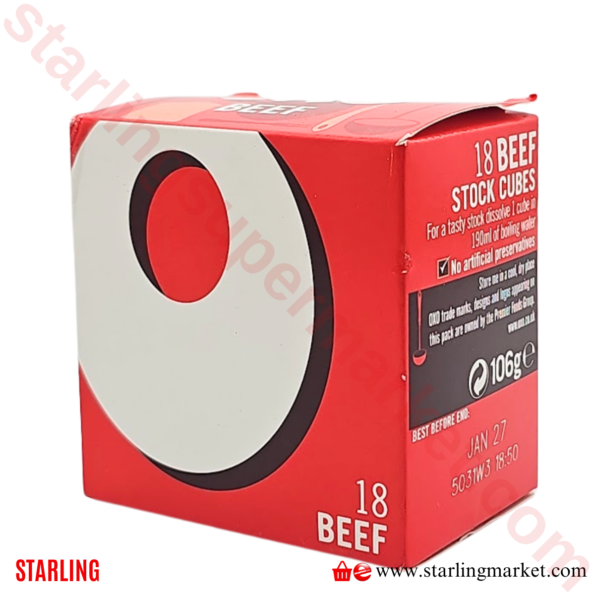 OXO STOCK CUBES BEEF 18 LI 106 G