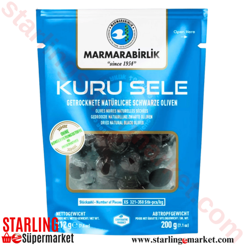 MARMARABIRLIK ZEYTIN SIYAH KURU SELE DOY XS 200 G