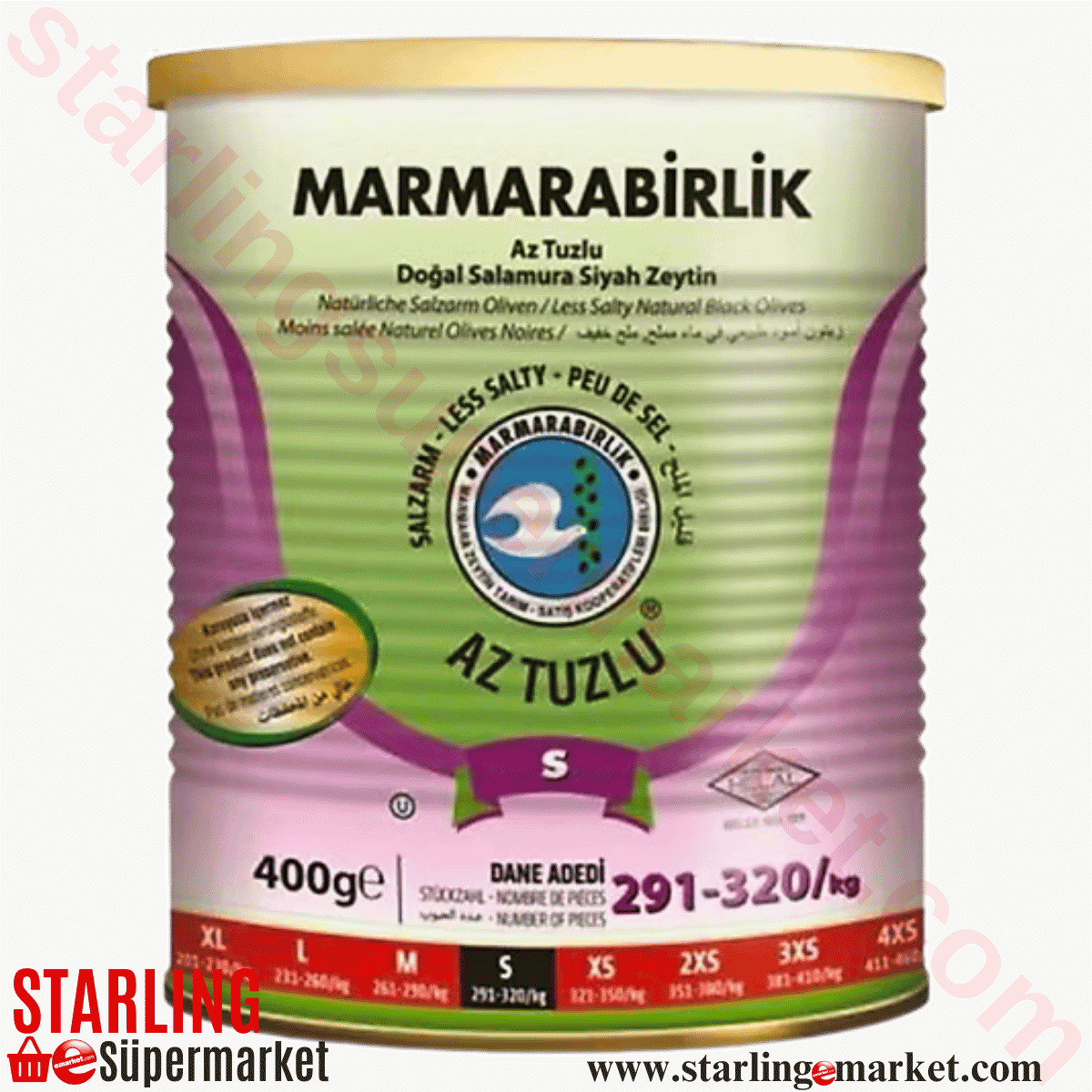 MARMARABIRLIK ZEYTIN AZ TUZLU 400 G