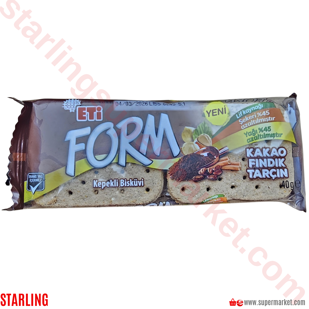 ETI FORM KEPEKLI BISKUVI KAKAOLU FINDIKLI TAR 40 G